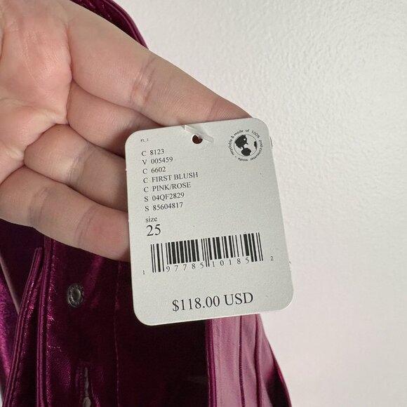 BLANKNYC X Free People Women 25 Pink First Blush Vegan Leather Franklin Pant NWT - Picture 12 of 15